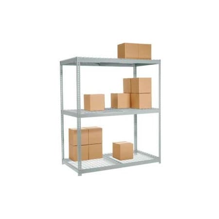 Global Equipment Wide Span Rack 48Wx48Dx96H, 3 Shelves Wire Deck 1200 Lb Cap. Per Level, Gray 716762
